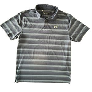 Under Armour-striped golf‎ polo- Large